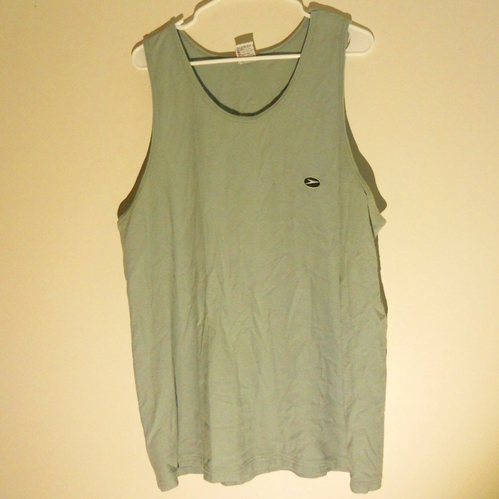 Vtg Speedo Tank Top XL USA Cotton euc
